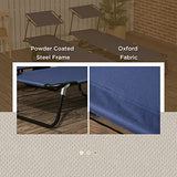 Outsunny Folding Chaise Lounge Pool Lounge Chairs Set of 2, Outdoor Sun Tanning Chairs with Canopy Shade, Reclining Back, Steel Frame and Side Pocket for Beach, Yard, Patio, Dark Blue