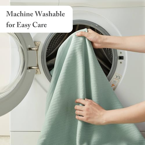Madison Park Liquid Cotton Luxury Blanket Premium Soft Cozy 100% Ring Spun Cotton For Bed , Couch or Sofa, King, Sea Foam Madison Park