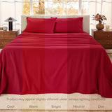 Bare Home Organic Cotton Flannel Sheet Set - Twin XL Size - 100% Cotton - Double Brushed for Extra Softness & Comfort - Warm, Cozy, and Durable - Breathable - Bed Sheets (Twin, Red) Bare Home