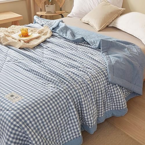 Double Quilt Summer Duvet for Single/Double Bed Natural Cotton Quilt Lightweight Summer Quilted Duvet Soft and Breathable for All Seasons C 200x230cm Generic