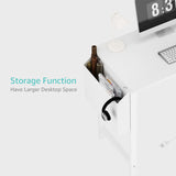 Lufeiya 39 inch White Computer Desk with Power Outlet, 40 inch Teen Study Table Home Office Work Writing Desks with Charging Station Outlets Built in, White Lufeiya