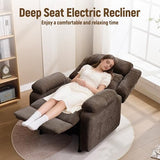 Korser Power Recliner Chair, Living Room Chairs for Adults, Oversized Electric Recliner with Side Pockets, Chenille Fabric Reclining Chair for Living Room, Bedroom