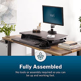 Vari - VariDesk Essential 36 - Two-Tier Standing Desk Converter for Monitor & Accessories - Height Adjustable Sit Stand Desk - Fully Assembled Monitor Riser for Home Office - 36" Wide, Black Vari