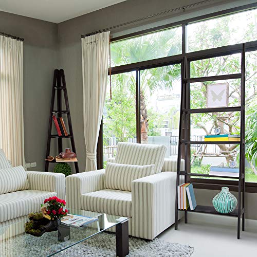 Casual Home Espresso 5-Shelf Corner Ladder Bookcase for Stylish Storage Casual Home