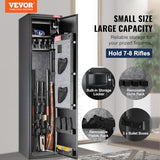 VEVOR 7-8 Rifles Gun Safe, Rifle Safe with Digital Keypad & Lock, Gun Storage Cabinet with Built-in Storage Locker, Removable Storage Shelf for Home Long Gun and Pistols VEVOR