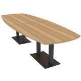 SKUTCHI DESIGNS INC. 12 Person Modular Conference Table with Matte Black Bases | Arc Boat | Harmony Series | 12' Table | Driftwood SKUTCHI DESIGNS INC.