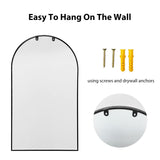 OGCAU Arched Wall Mounted Mirror, 24"x42" Farmhouse Window Mirror with Iron Frame, Wall Decor for Bedroom, Entryway, Living Room (Black) OGCAU