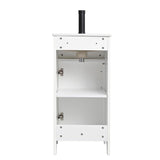 ALBAD 16-Inch Modern Bathroom Vanity with Sink, Small Bathroom Vanity Set with Storage, Freestanding Compact Space Bathroom Cabinet, Single Sink Cabinet with Adjustable Shelf (White) ALBAD