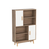 Giantex 4-Tier White Storage Cabinet with Doors and Rubber Wood Legs Giantex