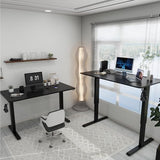 Whole Piece Manual Standing Desk Adjustable Height with Lockable Casters- Hand Crank Stand up Desk with Wheels, Mobile Sit to Stand Workstation with Handle iWkstation