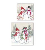 IHR Ideal Home Range Cocktail Napkins Disposable 3-Ply Paper Party Napkin Pack, 5" x 5", Snowmen Family, 20-Count IHR Ideal Home Range