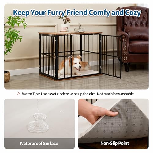 Made4Pets Dog Crate Furniture for Large Dogs, Big Dog Kennel House for Indoor and Outdoor Use, Heavy-Duty Dog Cage Chew-Resistant with Washable Cushion, Modern Side End Table, 31.1"*21.5"*25.2" MADE 4 PETS