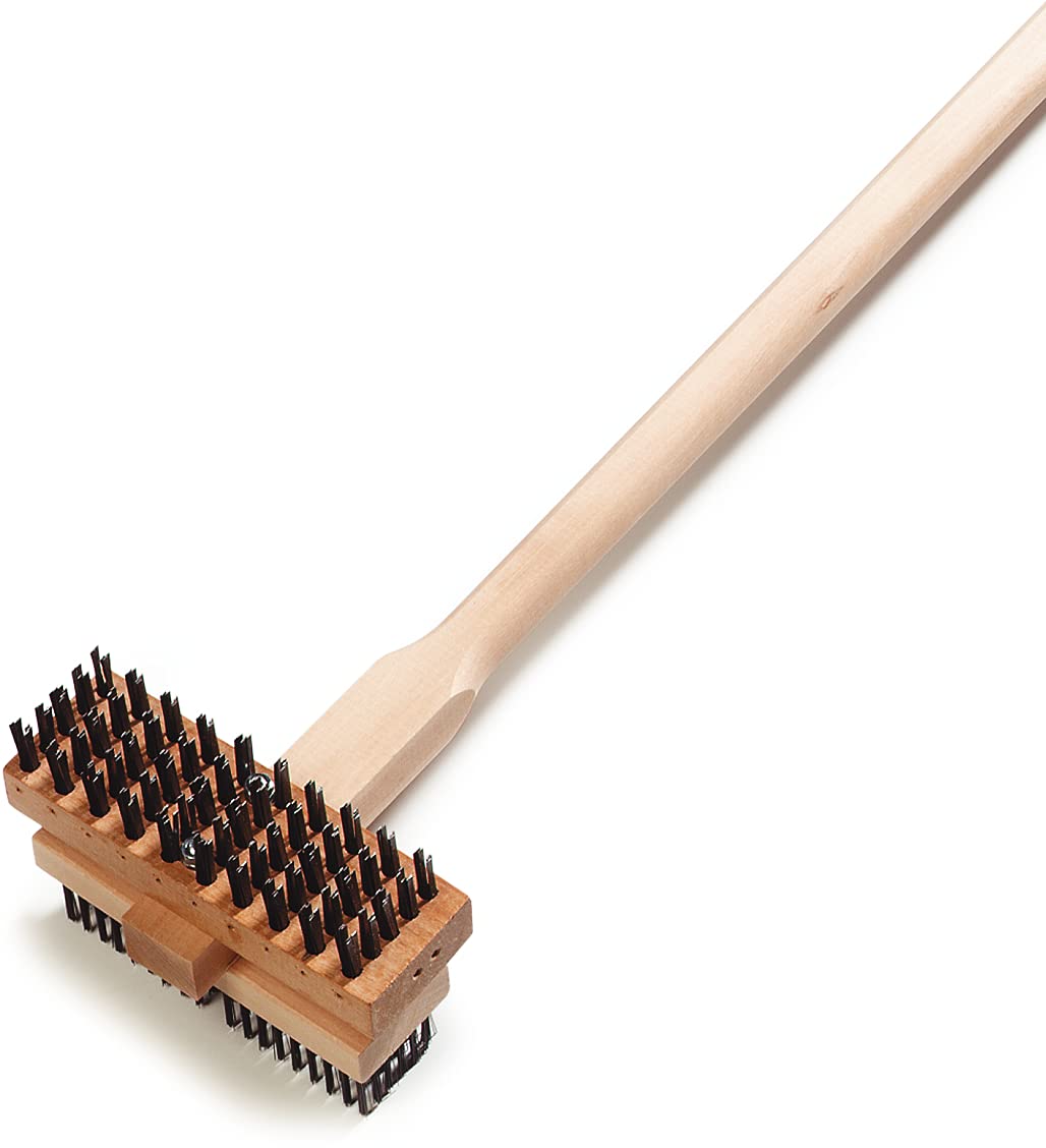 Carlisle FoodService Products Stainless Steel Double Broiler King Grill Brush with Handle, 48 Inches, (Pack of 2) Carlisle FoodService Products