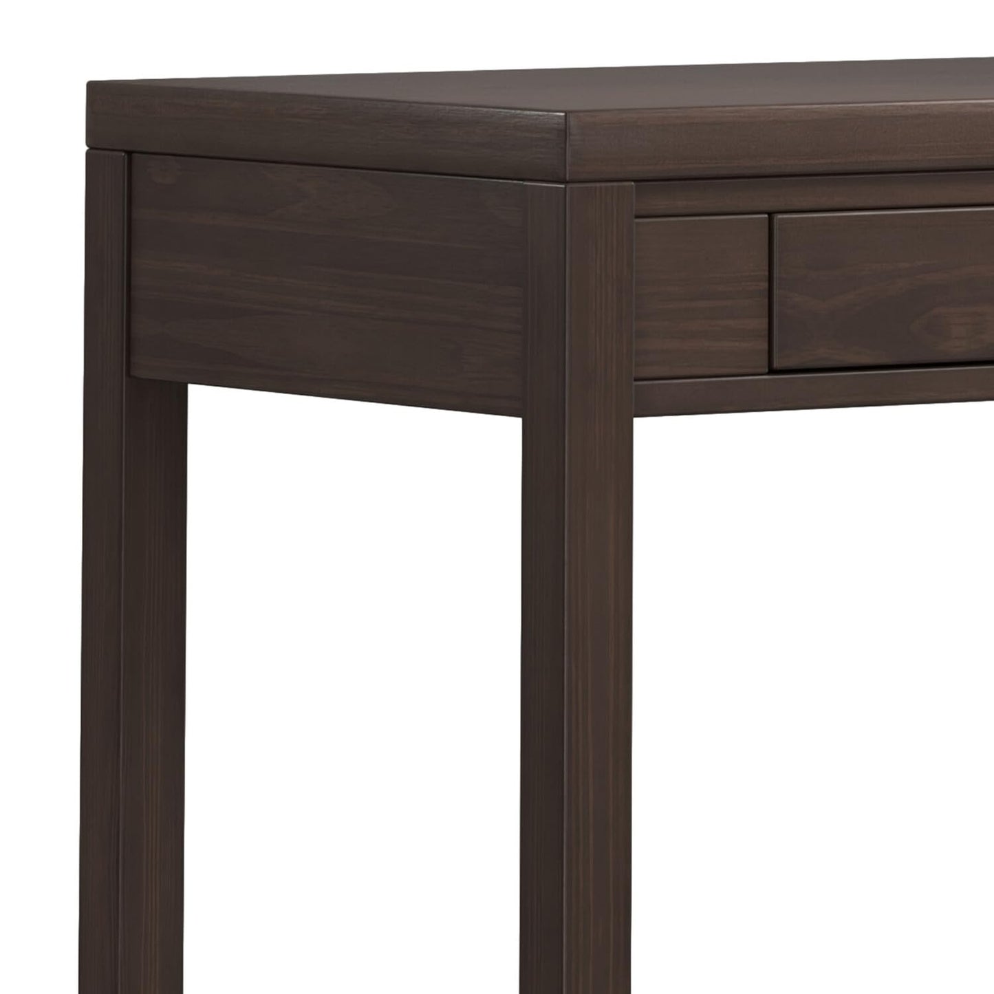 SIMPLIHOME Hollander SOLID WOOD Contemporary 38 inch Wide Small Desk in Warm Walnut Brown for The Office Desk, Writing Table, Workstation and Study Table - WoodArtSupply