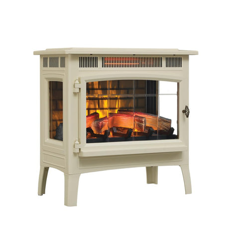 duraflame Freestanding Electric Fireplace Stove Heater with 3D Flame Effect for 1,000 Sq. Ft. Room, Cream Duraflame