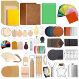 144 PCS Laser Engraving Material Kit, 29 Kinds of Laser Engraving Supplies Including Acrylic, Wood, PU Leather, Glass, Metal, Rock, Fabric, Rubber Materials for Laser Cutter Engraver Mossaestheticoy