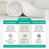 APSMILE Luxury All Season Down Feather Fibers Comforter Full/Queen Size Duvet Insert - 100% Organic Cotton, High Fill Power Medium Warmth, (Ivory White, 90X90) APSMILE