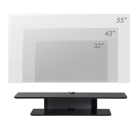 FITUEYES Floating Entertainment Center Wall Mounted Media Console TV Stand Component Shelf TV Wall Cabinet, Black FITUEYES