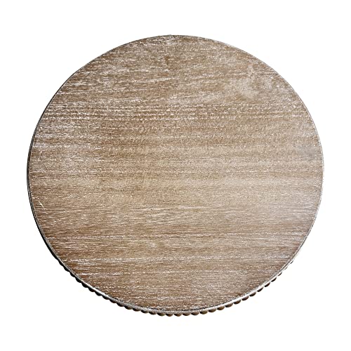 dwellington Large Round Wood Risers for Display, 12" Decorative Rustic Farmhouse Cake Stand Pedestal Tray for Home and Kitchen Decor