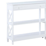 Convenience Concepts Oxford 2-Drawer Console Table with Shelves, 60", White Convenience Concepts