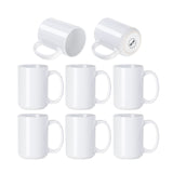 PYD Life 8 Pack 15 OZ Sublimation Ceramic Mugs Blanks Coffee Mugs White Photo Cups Bulk for Cricut Mug Press Print PYD Life