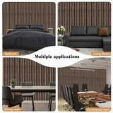 GZFDY 2-Piece Soundproof Wood Slat Wall Panels, 48" X 24" 3D Acoustic wall panel sound absorbing for Ceiling interior wall decor - Walnut GZFDY