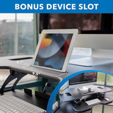 Mount-It! Corner Standing Desk Converter Height Adjustable 43” Wide Desktop, Corner Stand Up Desk with Gas Spring Lift Asssit, Stand Up Computer Workstation with Ergonomic Keyboard Tray | Black Mount-It!