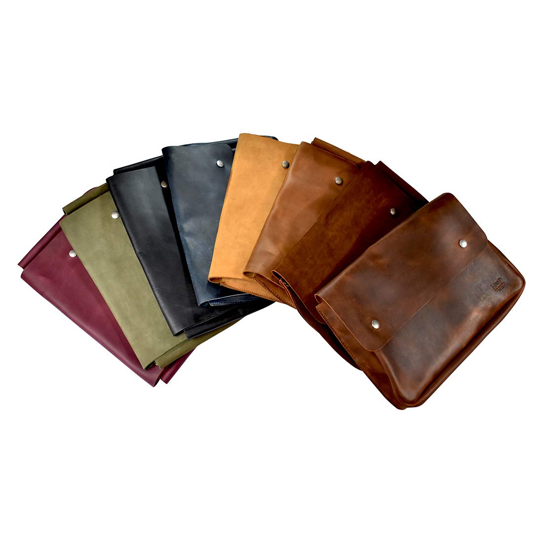 Hide & Drink, Vintage Folder Document Holder, File Case, A5 Binder, Envelope Portfolio, Full Grain Leather, Handmade, Bourbon Brown Hide & Drink