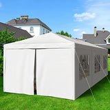Greesum 10x30 Outdoor Canopy Tent, Patio Gazebo, for Party Wedding BBQ Events with 8 Side Removable Walls, Waterproof Canopies, White Greesum