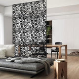 12＋4PCS KEIBIKEIDI Hanging Room Divider Screens Made of Environmentally PVC, Simple and Modern Black Hanging Panel Screen for Decoration Home, Livingroom,Bedroom, Kitchen, Dining Room,Hotel and Bar KEIBIKEIDI