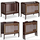Dream On Me 3 in 1 Portable Folding Stationary Side Crib in Espresso, Greenguard Gold Certified , 41x26x40 Inch (Pack of 1) Dream On Me