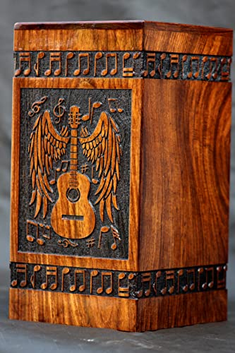 Handmade Rosewood Urn for Human Ashes - Eagle Design Wooden Urn Box, Personalized Cremation Urn for Ashes Handcrafted - Large Wooden Urn Box Merit wooden craft