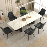Nalupatio Modern Dining Chairs Set of 2, Comfortable Dining Room Chairs with Thick Cushions, Fabric Upholstered Side Chairs with Metal Legs for Kitchen, Black Nalupatio