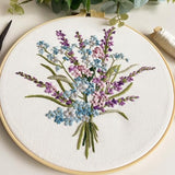 Myfelicity Embroidery Kit, 4 Flower Pattern Embroidery Set with 4 Patterns and 2 Hoops, Adult and Beginner Needlepoint Kit with Embroidery Floss, Needles, Cotton Fabric and Instructions…