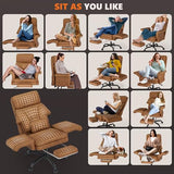 ELABEST C39 Cross Legged Office Chair with Footrest & Convertible Armrests-Pet-Friendly Criss Cross Home Desk Chair, Ergonomic Big and Tall Executive Chair with Lumbar Pillow ELABEST