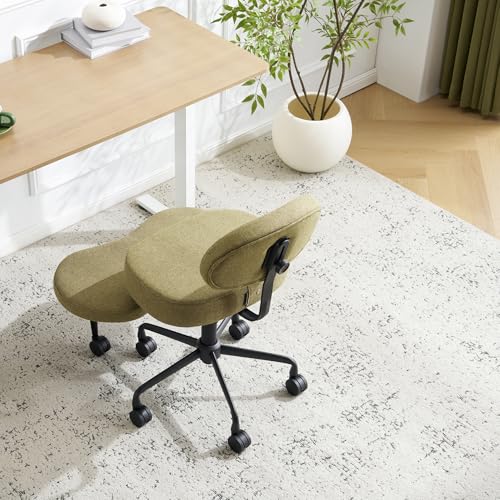 DR.LOMILOMI Ergonomic Cross-Legged Meditation Office Chair – Wide Criss Cross Kneeling Chair with Wheels, Adjustable Lumbar Support, Ideal for Yoga, Study & ADHD – Makani 601 (Standard, Olive) DR.LOMILOMI
