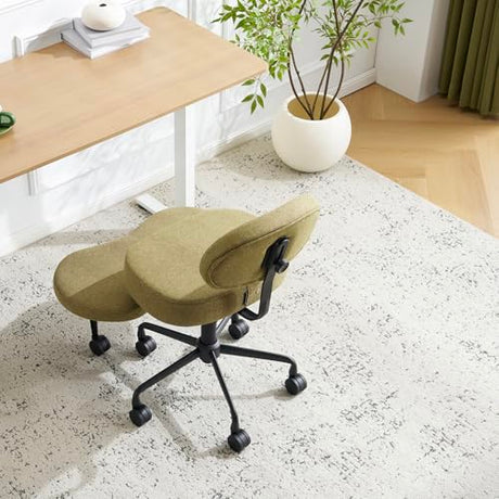 DR.LOMILOMI Ergonomic Cross-Legged Meditation Office Chair – Wide Criss Cross Kneeling Chair with Wheels, Adjustable Lumbar Support, Ideal for Yoga, Study & ADHD – Makani 601 (Standard, Olive) DR.LOMILOMI