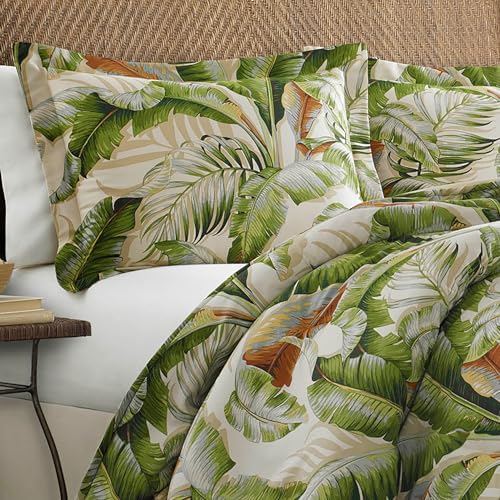 Tommy Bahama - King Comforter Set, Cotton Sateen Bedding with Matching Shams & Bedskirt, Bedding Set for All Seasons (Palmiers Green, King) Tommy Bahama