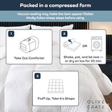 Olive + Crate Cooling Down Alternative Comforter - Hypoallergenic Queen Size Duvet Insert Lightweight - All Seasons Plush Design Bamboo Comforter - 100% Bamboo Viscose Outer Cover - White 88"x90" Olive + Crate