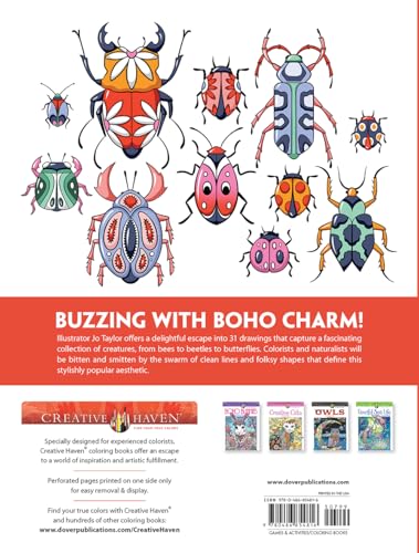 Creative Haven Boho Bugs Coloring Book (Adult Coloring Books: Insects) WoodArtSupply
