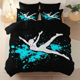 Black 3 Piece Duvet Cover Set, 1 Printed Zipper Closure Duvet Cover with 2 Pillow Shams, Ultra Soft Brushed Microfiber Single with Minimalist Girl Sports Generic