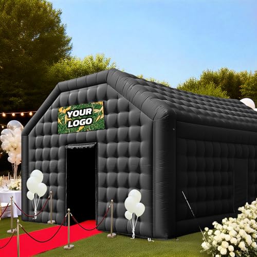 GR8FUN Large Inflatable Nightclub Tent 20X16.5X12Ft with Blower, Black Party Tent, Gazebo Event House for Wedding, Backyard Party, Birthday Celebration GR8FUN