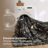 Bedsure Black Full Comforter Set - 7 Pieces Floral Bedding Sets Full Bed in a Bag with Reversible Botanical Flowers Comforter, Sheets, Pillowcases & Shams Bedsure