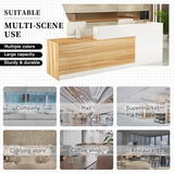 L-Shaped Reception Desk with Counter, Lockable Drawers & Storage, Modern Front Desk Reception Counter 47–118 Inch, Office Salon Checkout Receptionist Desk White + Orange Left 55.1 x 23.6 x 39.4 in Tazyee