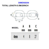 1 PCS Heavy Duty Stainless Steel Chain 550LB Capacity for Punching Bags Hanging Chair Hammocks Swing Trapeze Yoga (20, 4MM) MIKMAYTOO