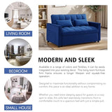 3 In 1 Velvet Convertible Sofa Bed, Pull Out Couch Bed with Reclining Backrest And 2 Pillows, 54" Full Size Loveseat Sleeper Sofa Futon Couch Beds, Couches For Small Spaces, Living Room (Dark Blue) Xinmviec