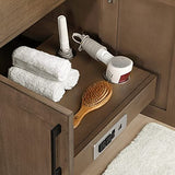 OVE Decors Maya Plus 72 in. Double Sink Bathroom Vanity in Almond Latte Finish, Black Hardware and Included Power Bar OVE Decors