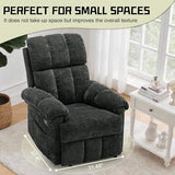 Korser Recliner Chair, Living Room Recliner Chairs for Adults, Small Recliners for Small Spaces, Upholstered Manual Recliner with Side Pockets, Modern Nursery Chair for Living Room, Chenille, Black