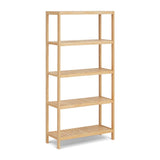 HLXZN 5 Tier Bamboo Freestanding Shelf Unit, Multifunctional Bookshelf Bookcase for Bathroom, Kitchen, Living Room, Office HLXZN