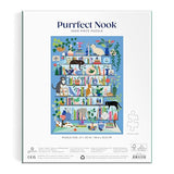 Galison Purrfect Nook – 1000 Piece Jigsaw Puzzle Featuring Artwork of A Lively Cozy Shelf Made for Bibliophiles and Cat Lovers Alike Galison